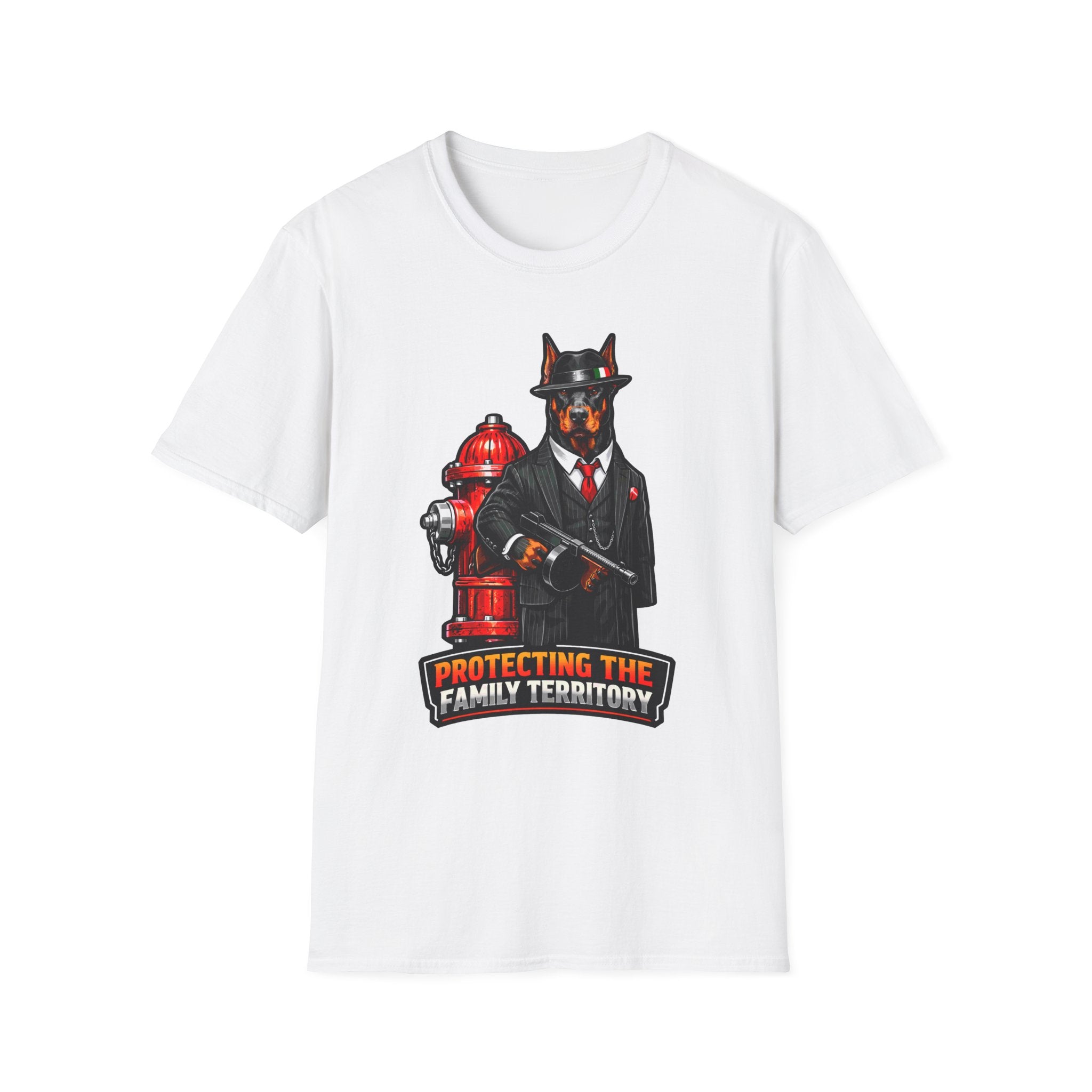 Protecting the Family Territory Funny Mobster Doberman T-Shirt | The Dog Father Collection by PetPulse