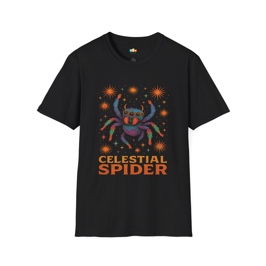 Celestial Spider T-Shirt - Funny Jumping Spider Arachnid Pet Owner Cosmic Gift Tee