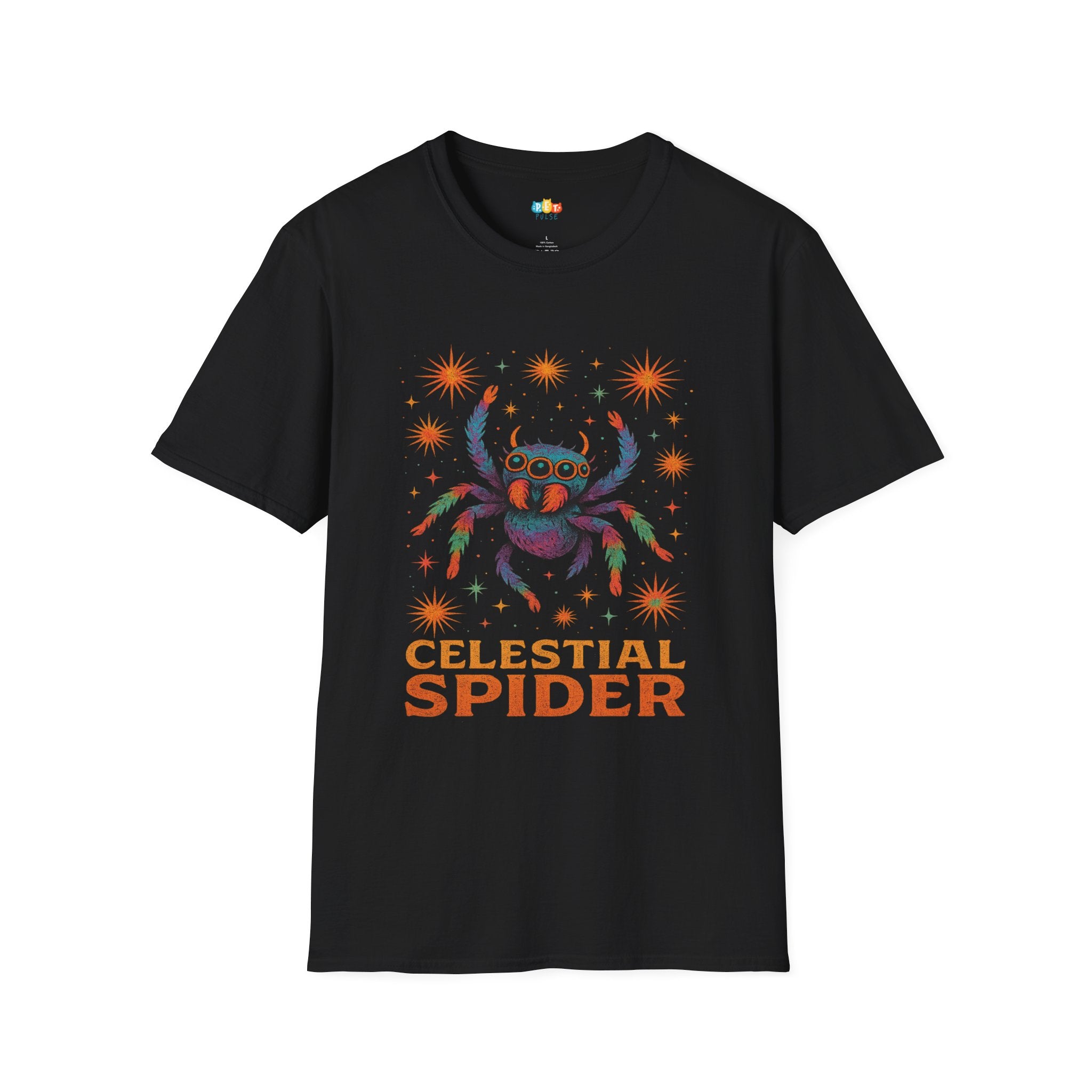Celestial Spider T-Shirt - Funny Jumping Spider Arachnid Pet Owner Cosmic Gift Tee