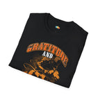 Gratitude And Attitude Thankful For Pets Who Keep Me Moving T-Shirt - Funny Dog Thanksgiving Holiday Pet Owner Fitness Graphic Tee