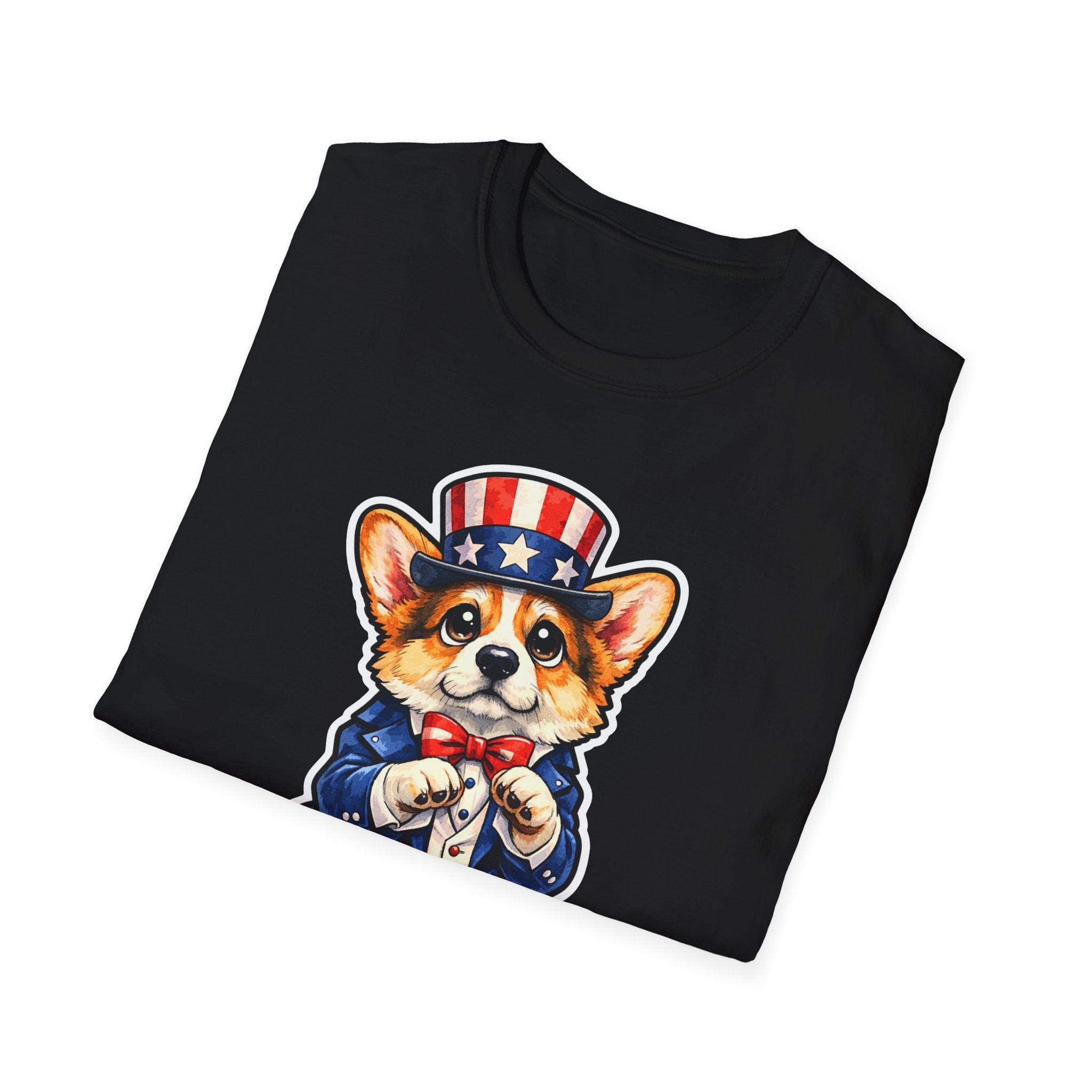 Your Country Needs Treats Funny Uncle Sam Corgi T-Shirt | Patriotic Pembroke Welsh Corgi Costume Graphic Tee | Uncle Sam Pups