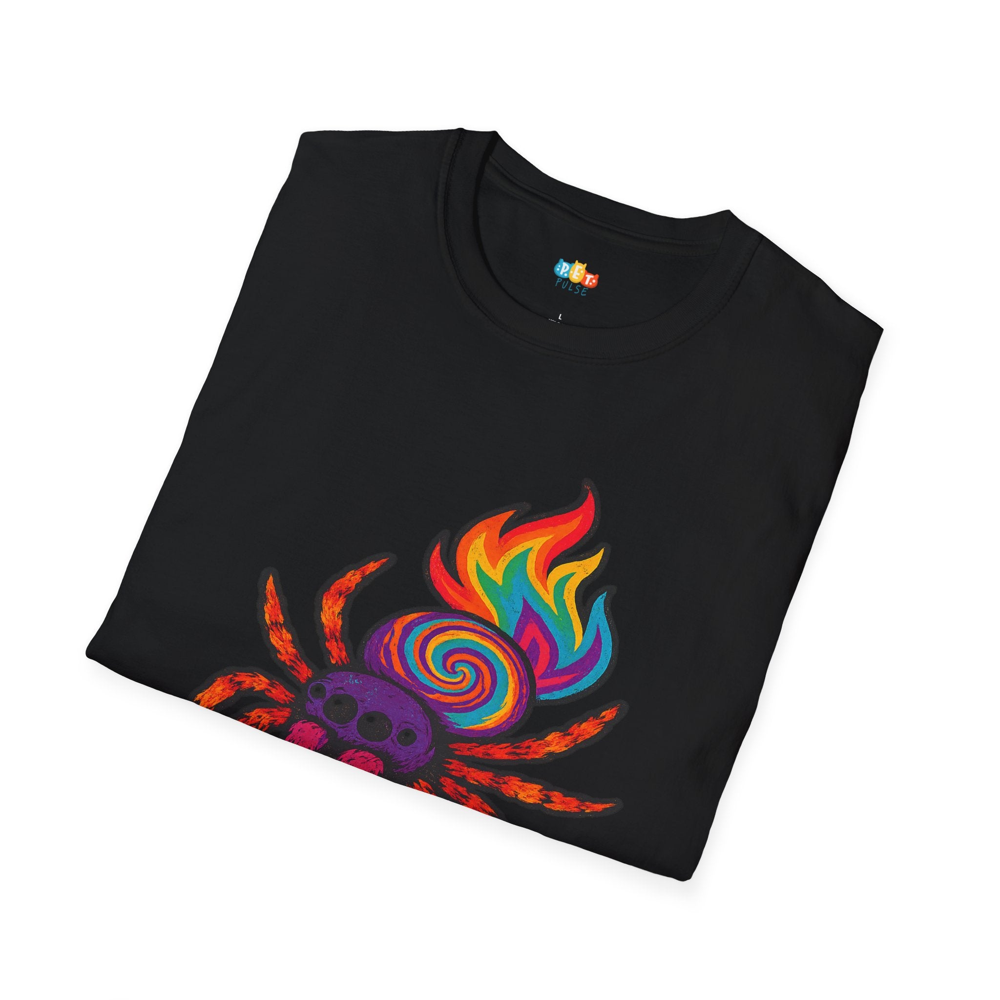 Colorful Crawler Spider T-Shirt - Funny Psychedelic Tarantula Arachnid Pet Owner Gift Tee