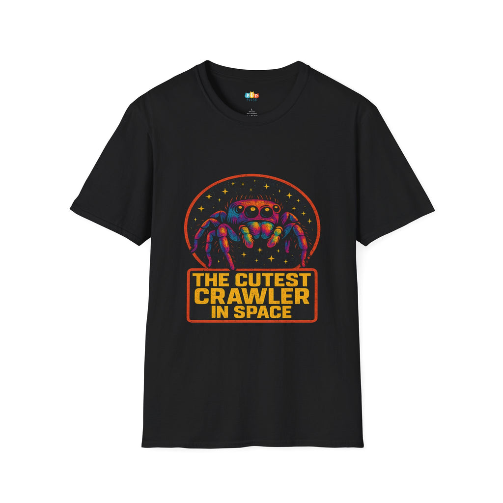 The Cutest Crawler In Space Jumping Spider T-Shirt - Funny Cosmic Arachnid Pet Owner Gift Tee