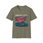Drivelotl Cool Driving Axolotl T-Shirt - Funny Car Lover Racing Sports Car Driver Automotive Tee