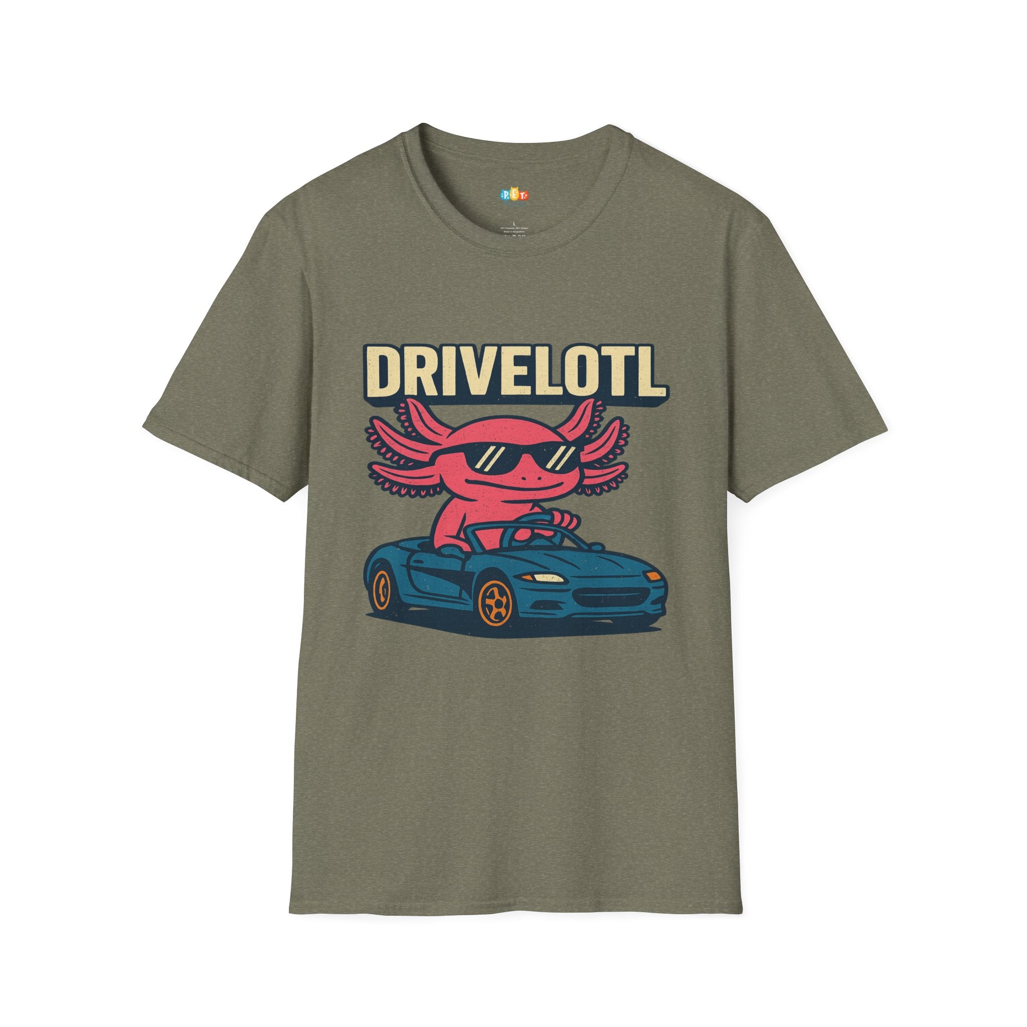 Drivelotl Cool Driving Axolotl T-Shirt - Funny Car Lover Racing Sports Car Driver Automotive Tee