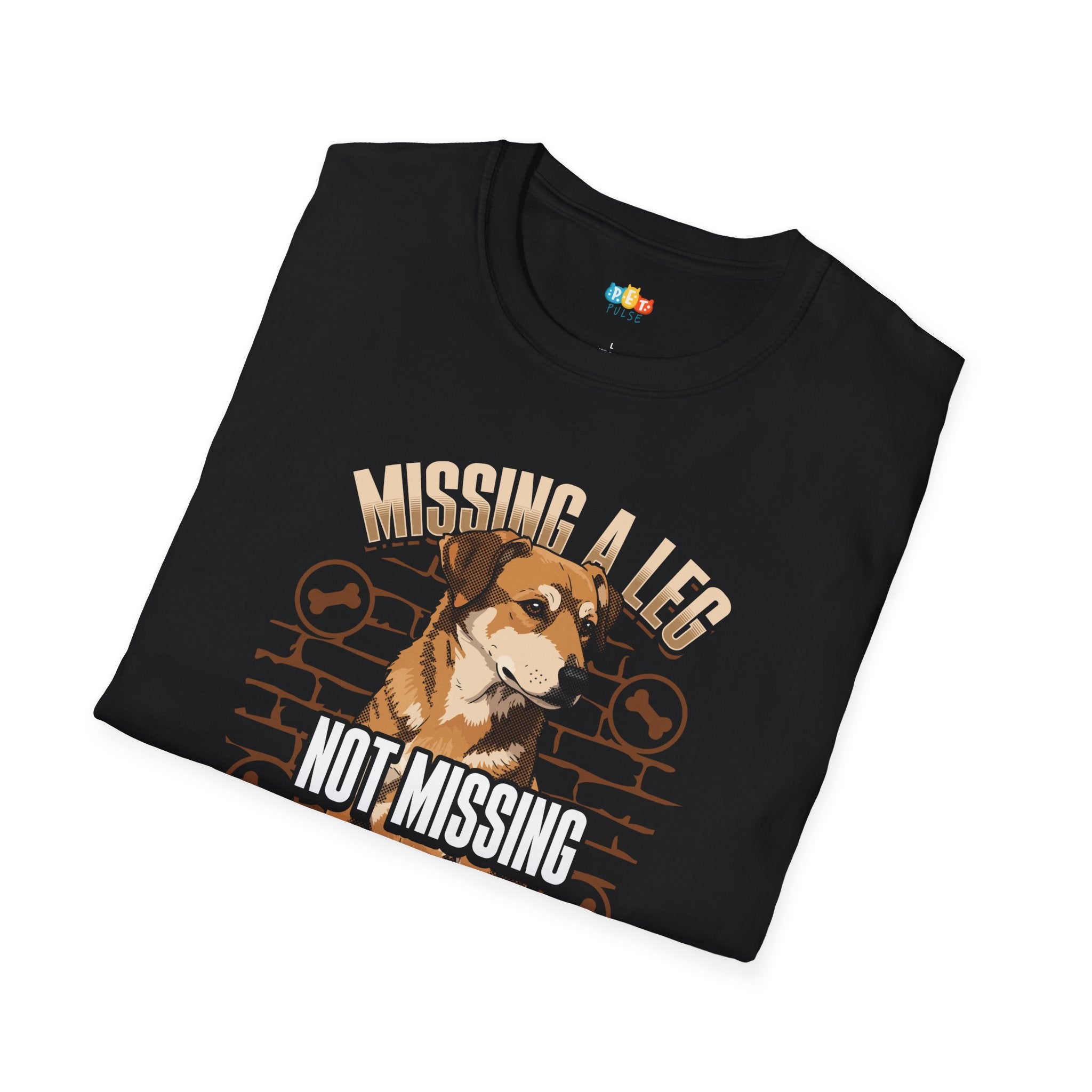 Missing A Leg A Deal Dog T-Shirt - Three Legged Tripod Dog Amputee Pet Awareness Graphic Tee