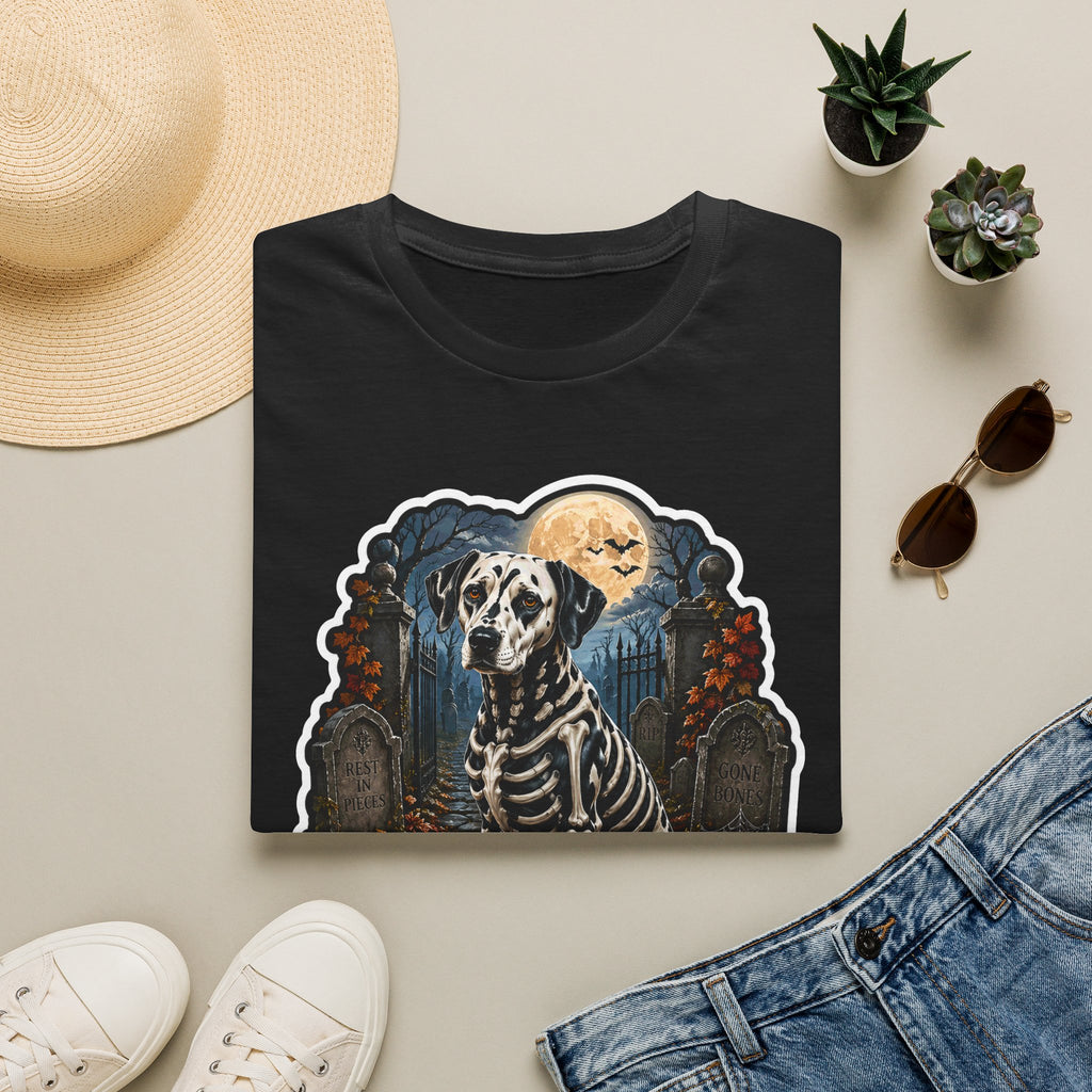 Born with the Halloween Look Dalmatian Skeleton T-Shirt | Halloween Pet T-Shirts Collection by PetPulse