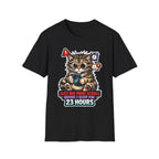 Just One More Scroll Before I Sleep For 23 Hours Funny Doomscrolling Cat T-Shirt | Tech Pack Collection by PetPulse