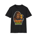 Grumpy Before Dawn Funny Bigfoot Morning Bird T-Shirt | Cryptid Companions Collection by PetPulse