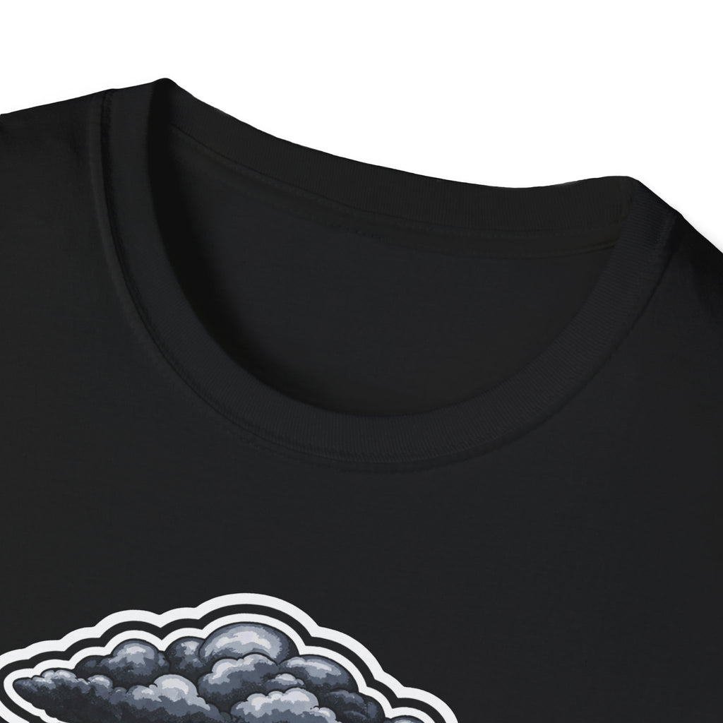Misty Morning Mood Funny Emo Bigfoot T-Shirt | Cryptid Companions Collection by PetPulse