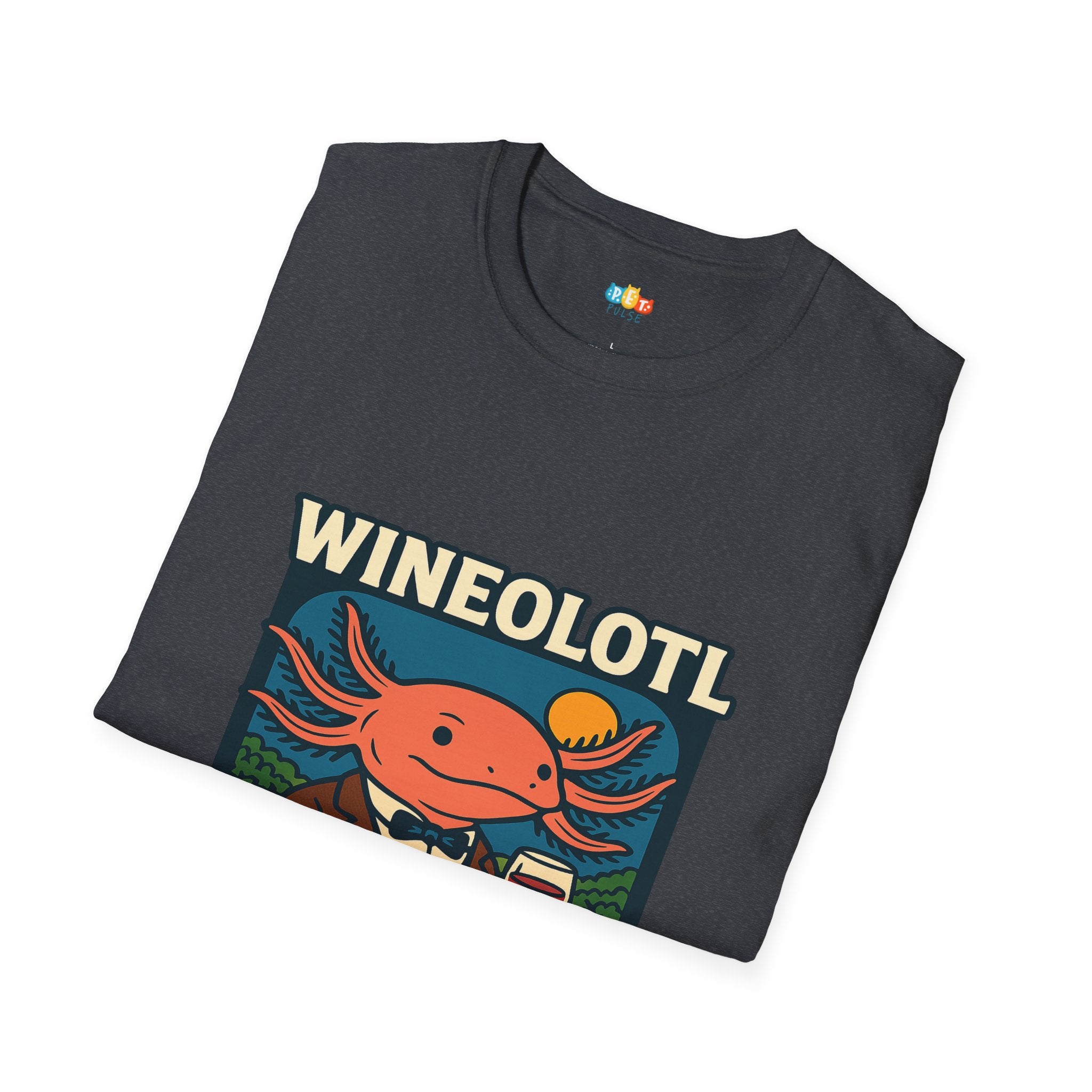 Wineolotl Sophisticated Axolotl Wine Tasting T-Shirt - Funny Animal Pun Vineyard Sommelier Classy Tee