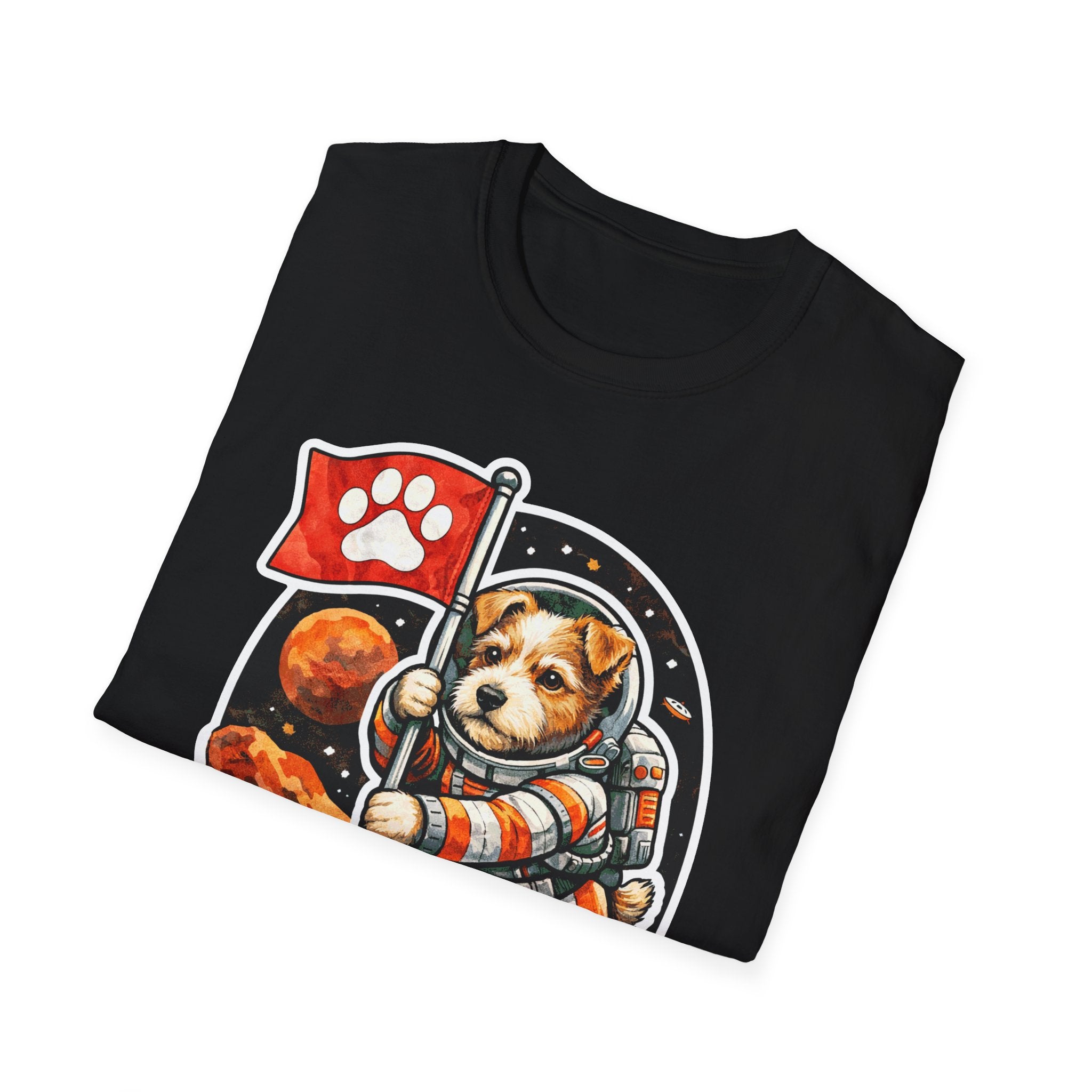 Martian Terrier Pioneer Funny Jack Russell Astronaut T-Shirt | Cosmic Encounters Collection by PetPulse