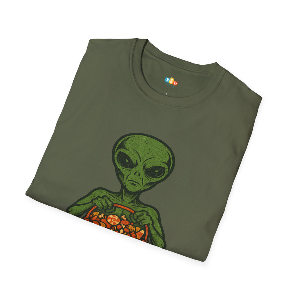 Sweet Tooth From Space Alien Halloween T-Shirt - Funny UFO Trick or Treat Candy Sci-Fi Tee