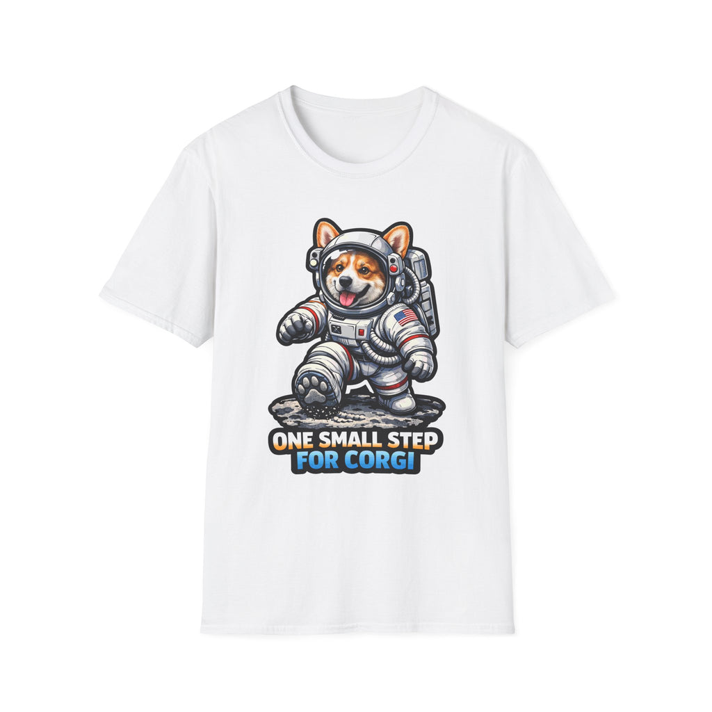One Small Step for Corgi Funny Astronaut Corgi T-Shirt | Cosmic Encounters Collection by PetPulse