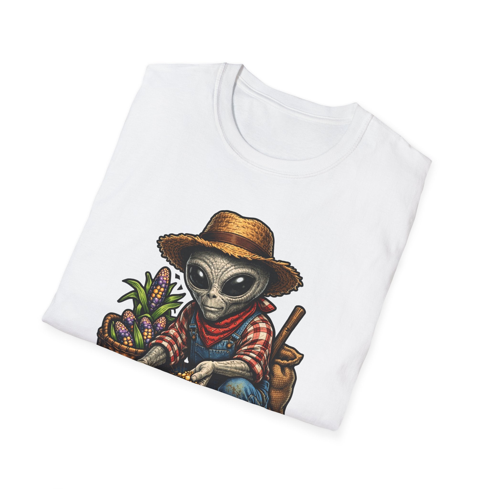 Just Growin' Some Space Corn Funny Alien Farmer T-Shirt | Cosmic Encounters Collection by PetPulse