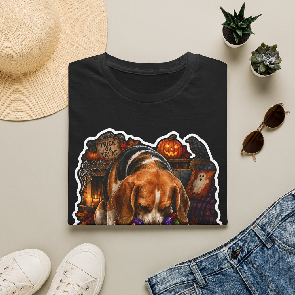 Quality Control Officer on Duty Beagle Halloween Candy T-Shirt | Halloween Pet T-Shirts Collection by PetPulse
