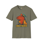 Unbothered Capybara With Cat And Birds T-Shirt - Funny Chill Animal Friendship Zen Vibes Graphic Tee