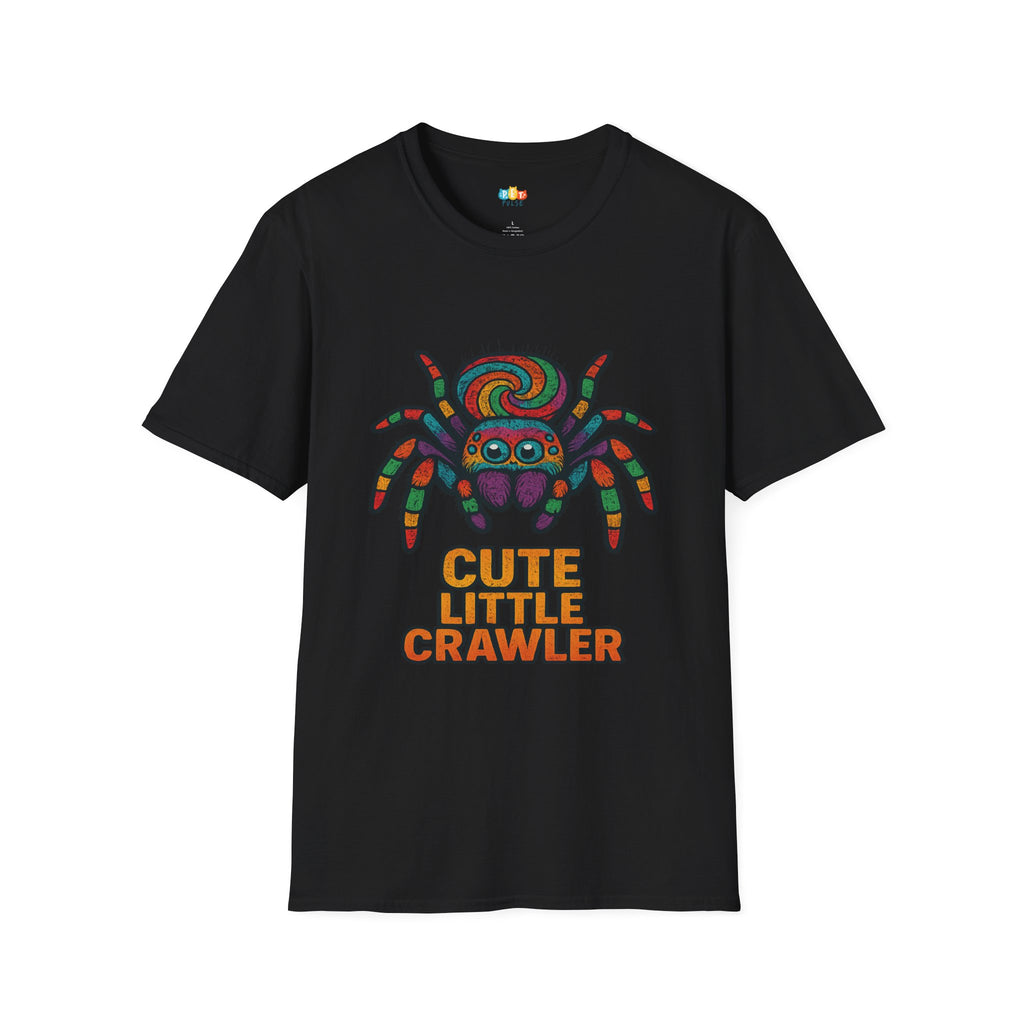 Cute Little Crawler Jumping Spider T-Shirt - Funny Rainbow Arachnid Pet Owner Gift Tee