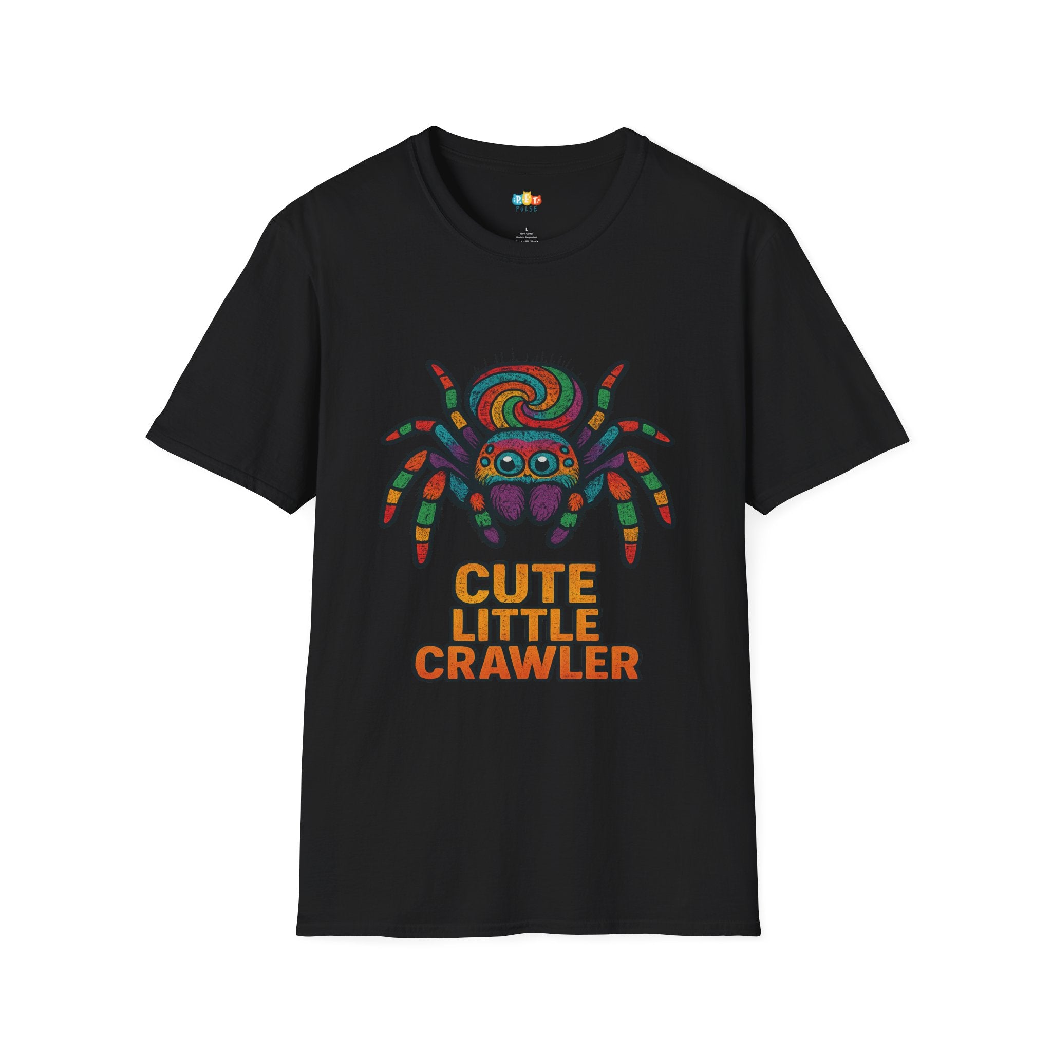 Cute Little Crawler Jumping Spider T-Shirt - Funny Rainbow Arachnid Pet Owner Gift Tee