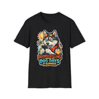 Doomscrolling Through the Dog Days of Summer Funny Husky T-Shirt | Tech Pack Collection by PetPulse