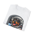 Rottweilers Love to Take Rides Funny Astronaut Rottweiler T-Shirt | Cosmic Encounters Collection by PetPulse