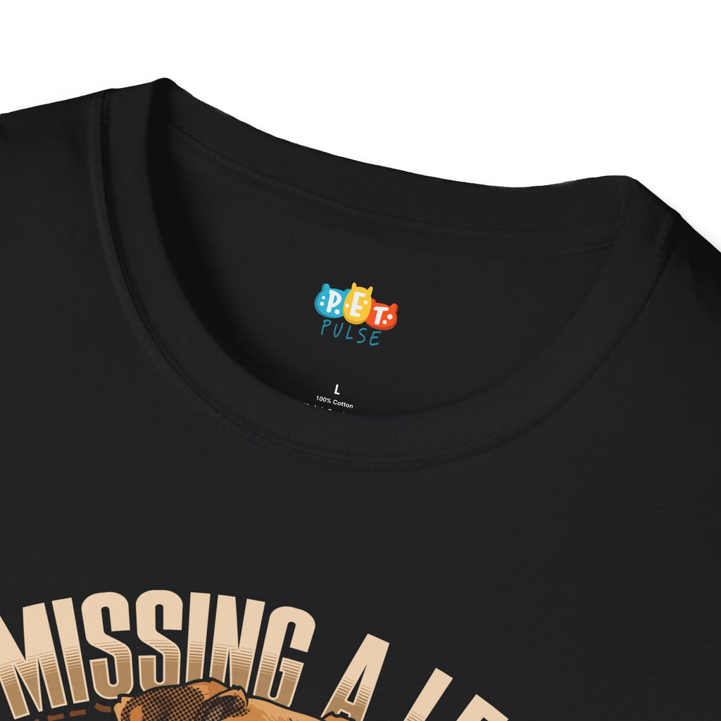 Missing A Leg A Deal Dog T-Shirt - Three Legged Tripod Dog Amputee Pet Awareness Graphic Tee