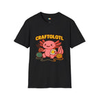 Craftolotl Crafting Axolotl T-Shirt - Funny DIY Craft Arts Scissors Glue Yarn Crafty Creator Tee