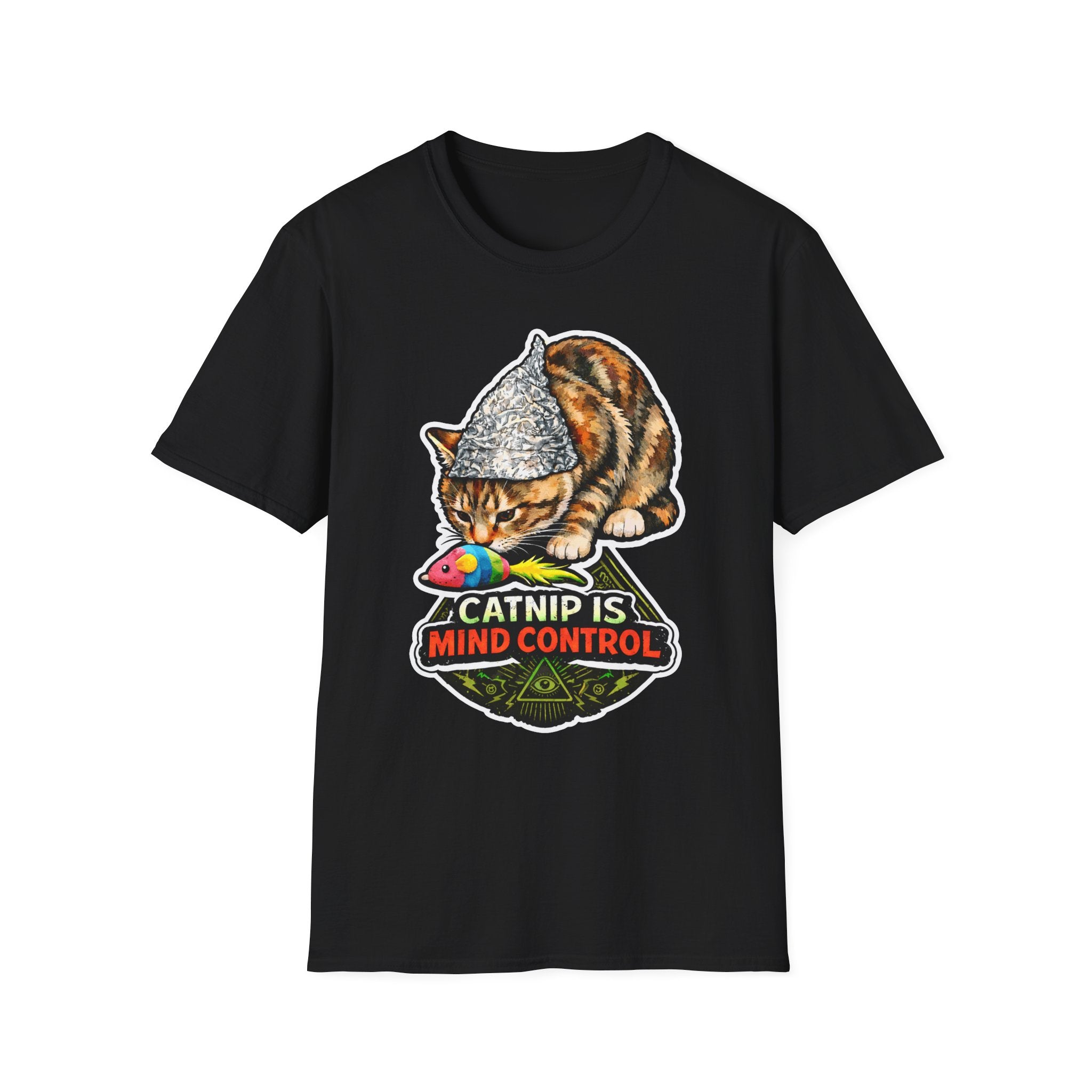 Catnip Is Mind Control Funny Conspiracy Cat T-Shirt | Cat-Spiracy Theorist Series | Pet-Spiracy Theorist Collection by PetPulse