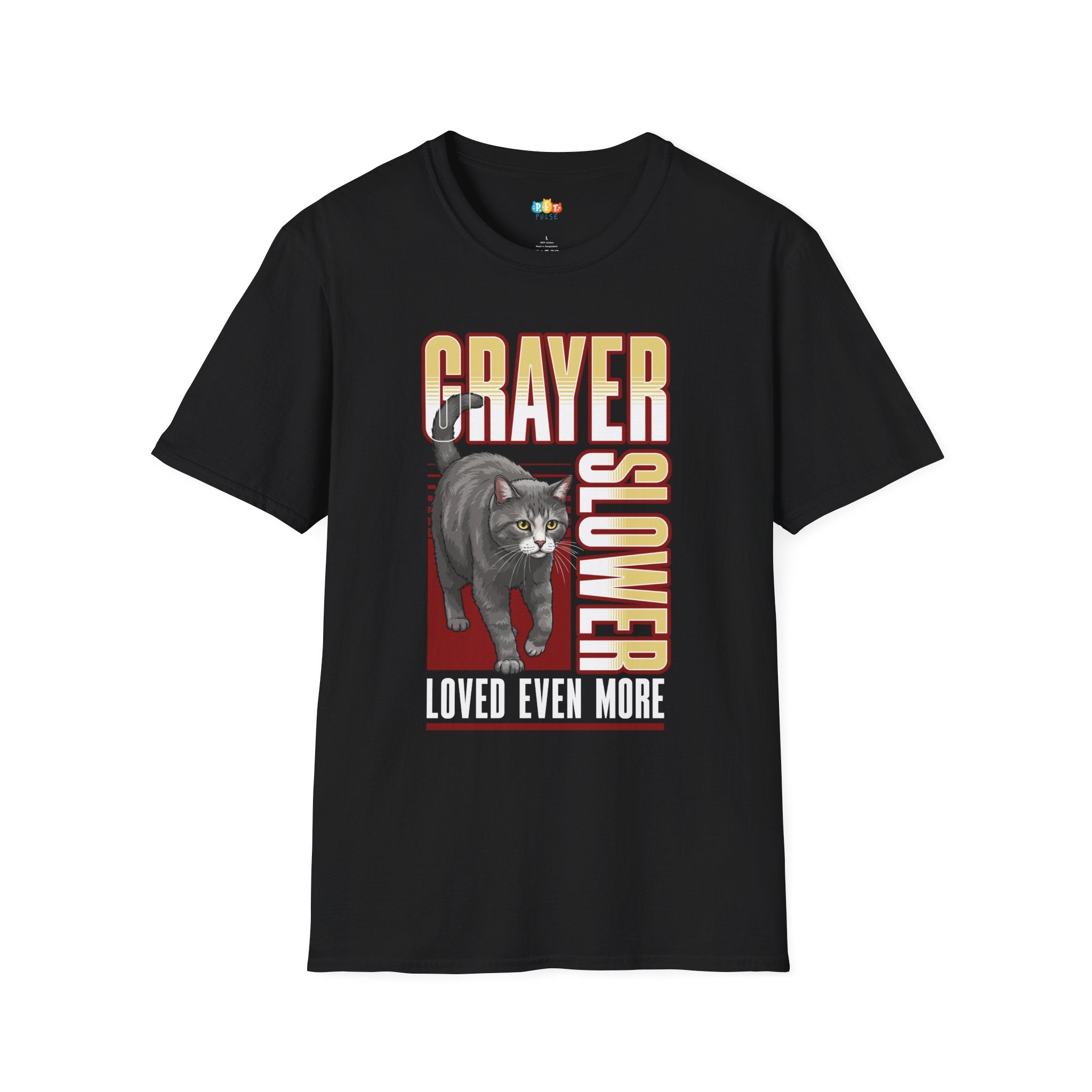Grayer Slower But Still Awesome T-Shirt - Funny Senior Pet Cat Dog Lover Aging Animals Veterinary Graphic Tee