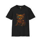 Steampunk Cat T-Shirt - Funny Mechanical Feline Victorian Gears Goggles Engineer Cyberpunk Graphic Tee
