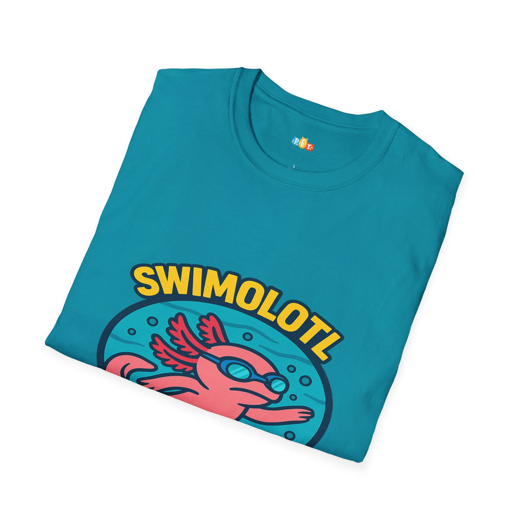 Swimolotl Athletic Axolotl Swimming T-Shirt - Funny Animal Pun Pool Swimmer Water Sports Fitness Tee