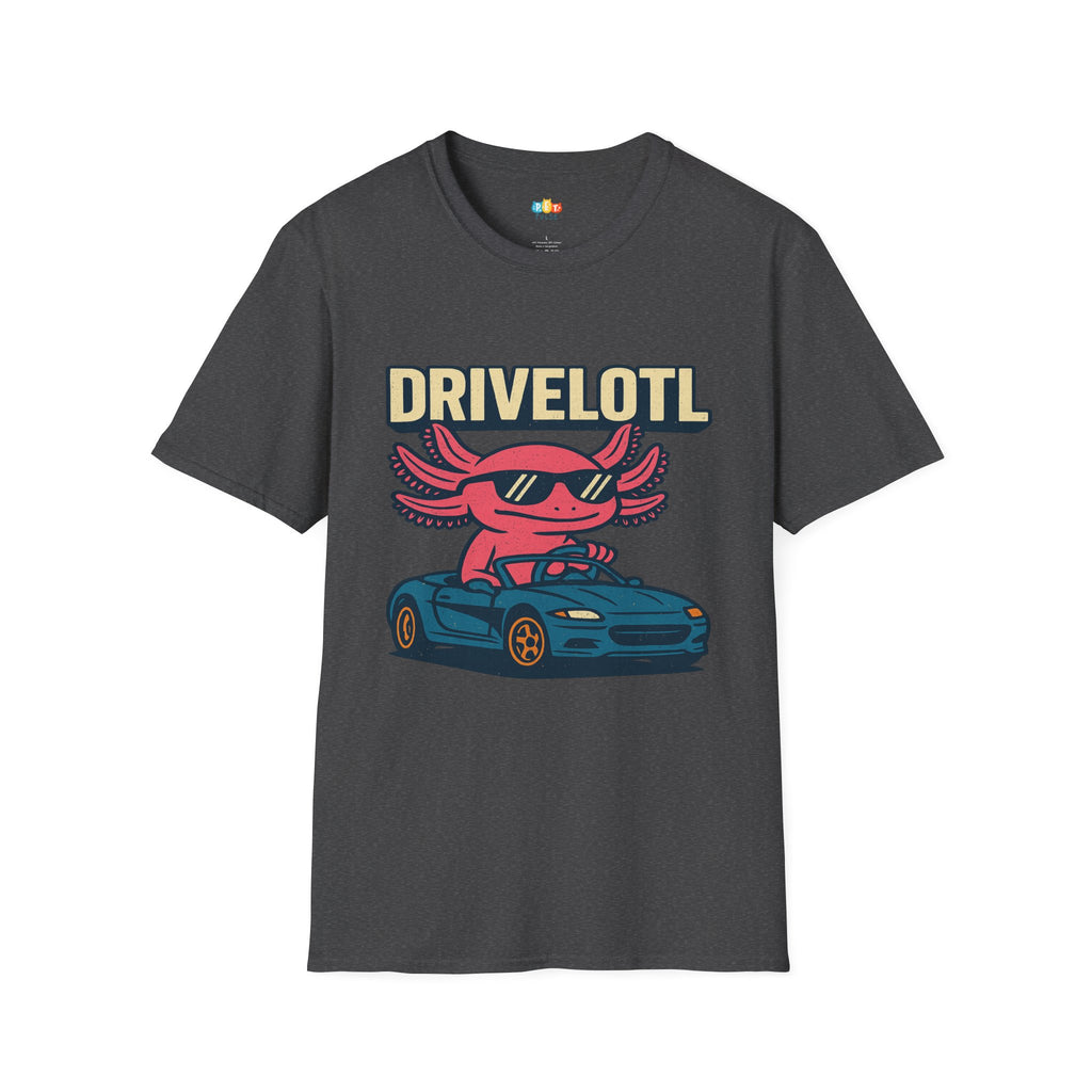 Drivelotl Cool Driving Axolotl T-Shirt - Funny Car Lover Racing Sports Car Driver Automotive Tee