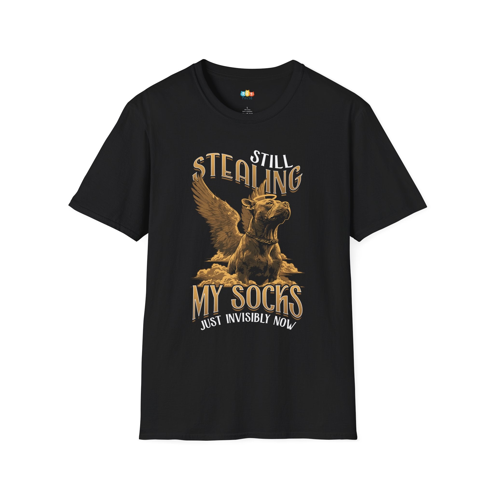 Stealing My Socks Dog T-Shirt - Pet Memorial Rainbow Bridge Angel Dog Grief Support Graphic Tee